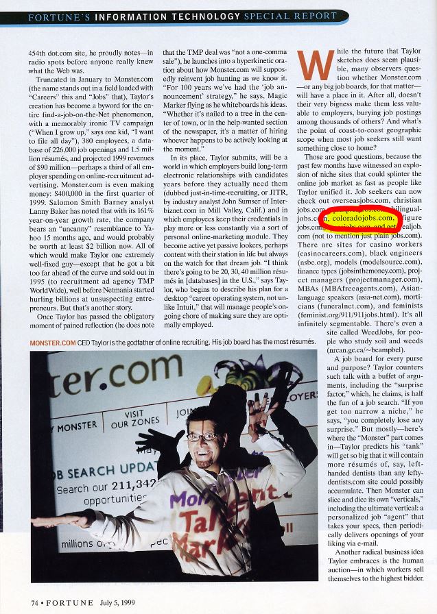 ColoradoJobs.com in Fortune Magazine